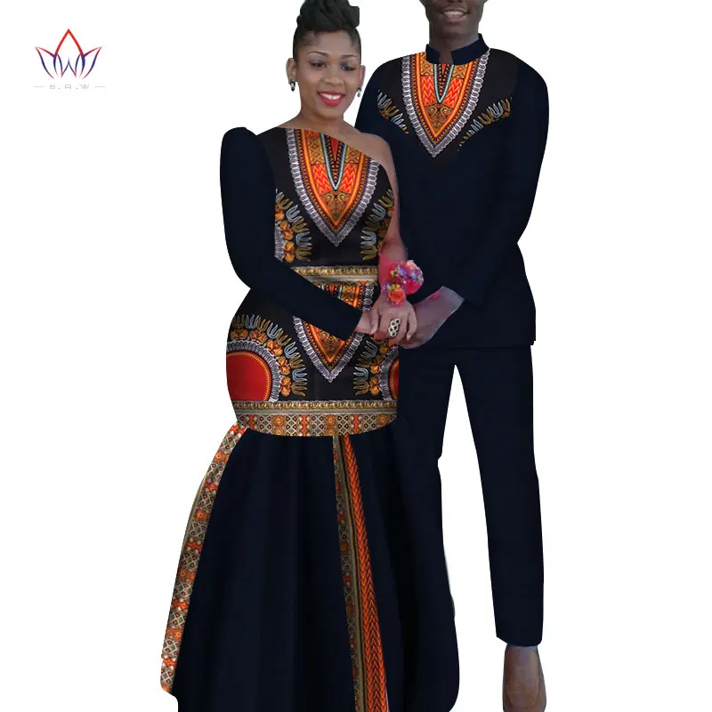 Новые мужские комплекты и женская одежда для свадьбы летняя традиционная африканская одежда совпадающие для пары одежда 4xl WYQ16 - Цвет: 14