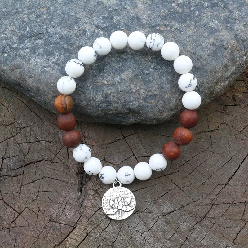 8mm Howlite, Antique Onyx, JapaMala Necklace, Namaste Yoga Jewelry, Chakra Stones Mala,Buddhist Mala Prayer Bead, 108 Mala Beads