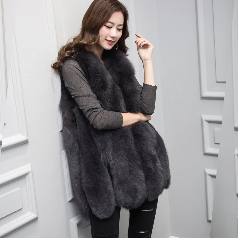 light Coréenne Réel Light Gray Vêtements Vintage Sha Manteau Chaud De Épais caramel Green 2018 Fourrure Automne Veste Hiver dou Gray Renard Gilet Femme Femmes Zl683 dark Sqw7SUWTr