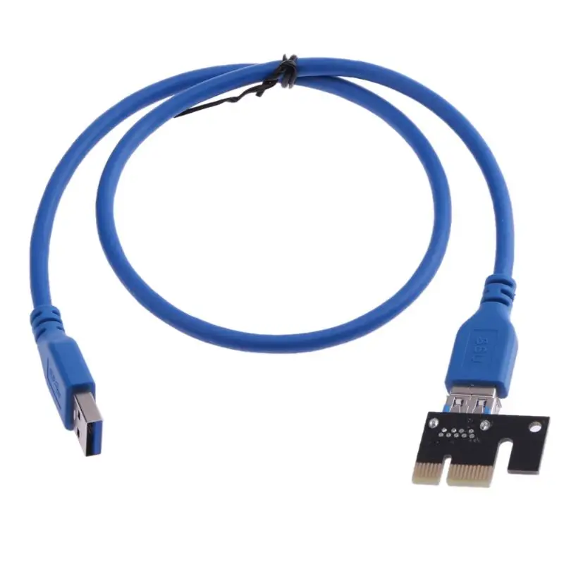 3 in 1 PCI-E Riser Card PCI-E 1X to 16X 4pin 6pin 15pin USB3.0 Mining Extender Card Adapter for Bitcoin Miner 60cm USB 3.0 Cable