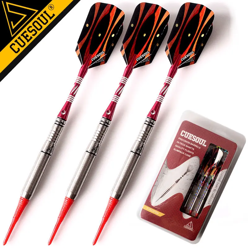 Cuesoul Профессиональный Дартс 90% Вольфрам мягкие 18 грамм 15 см с случае|tungsten darts|darts