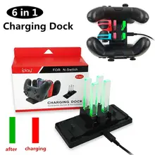 6 в 1 зарядная док-станция для nintendo N-Switch Joy-Con& Pro контроллер зарядное устройство подставка usb type-C зарядное устройство с светодиодный индикатором