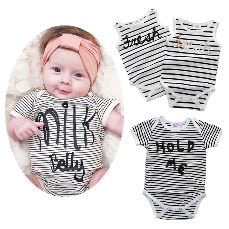Aliexpress.com : Buy Baby Rompers Black and White Striped Baby Girl ...