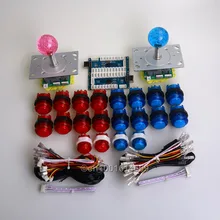 Easyget 20x Arcade DIY Bundle Kits LED Push Buttons + 2/4/8 Way LED Joysticks + USB PC Encoder For MAME Games & Raspberry Pi DIY