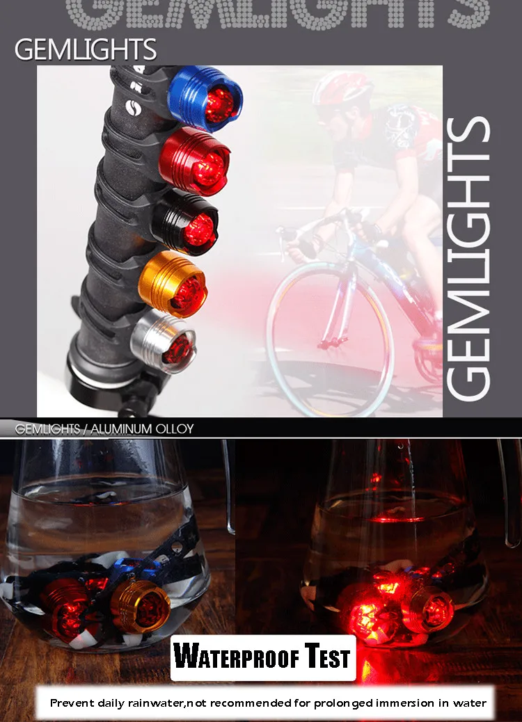 1 шт. светодиодный водонепроницаемый велосипедный передний задний шлем красный вспышка огни Предупреждение ющая лампа Велоспорт предупреждение об опасности красный
