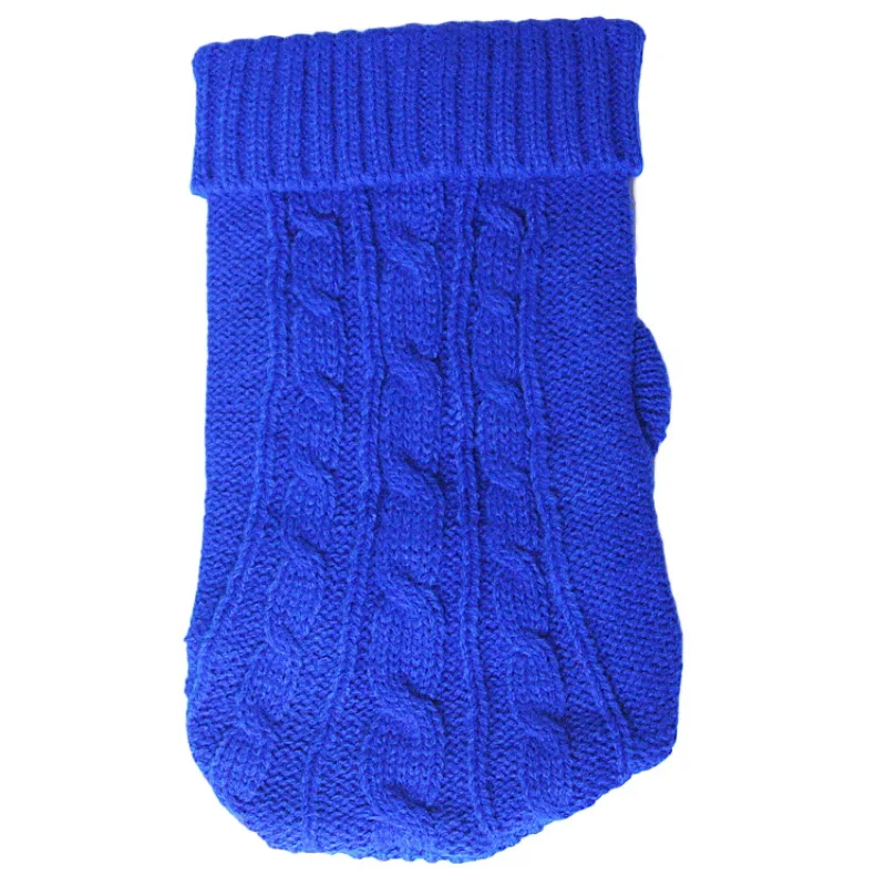 1 шт. зимняя теплая одежда для домашних животных свитер для собаки для кошки вязаный джемпер с капюшоном пальто для щенка куртка зимняя теплая одежда Apperal - Цвет: dark blue