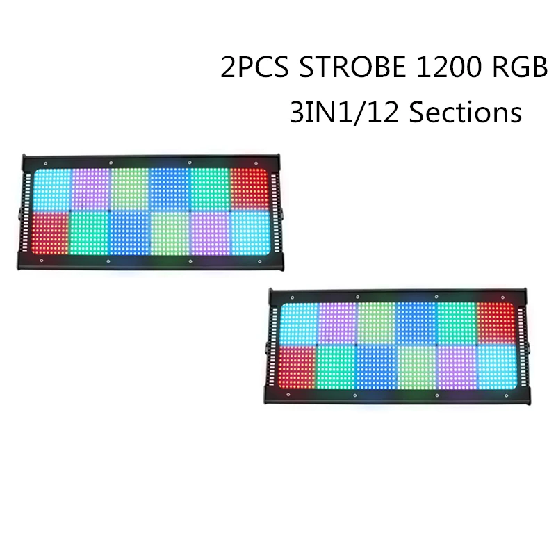 

2pcs/lot 600W High Power 1200 RGB 3IN1 LED Strobe Stage Flashing Lighting Bar Disco DJ Sound Activated Lamp Stage Effect Lights