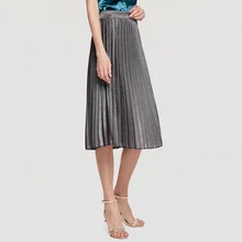 AcFirst летняя шелковистая Золотая женская модная сексуальная юбка с высокой талией клетчатая длинная юбка Повседневная трапециевидная вязка плюс размер Формальная