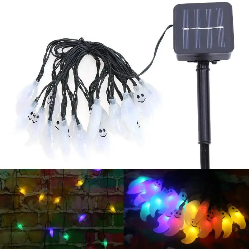 Светящаяся гирлянда с солнечной батареей 30LED летучая мышь на открытом воздухе Рождество День Хэллоуин свет шнура - Испускаемый цвет: Multicolor