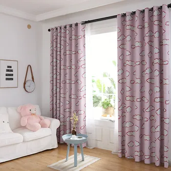 

Cartoon blue cloud blackout tulle curtains child bedroom window panel treatment curtains With modern design z0613#G30