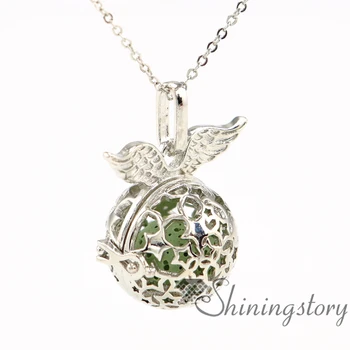 

wings aromatherapy pendants wholesale essential oil diffuser jewelry diffuser necklace diy glass bottle charm metal volcanic st