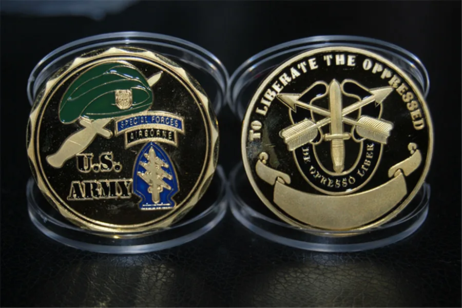 Армейский воздушный спецназ зеленый берет военный 1,7" наградная монета