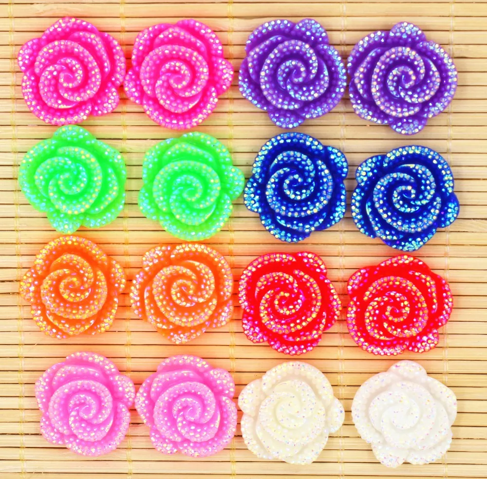 20pcs/lot flat back resin resin flower ,DIY resin craft accessories