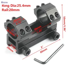 MIZUGIWA крепление 25,4 мм " кольцо сверхмощное цельное плоское крепление 20 мм ласточкин хвост Picatiiny Rail Weaver Air Rifle