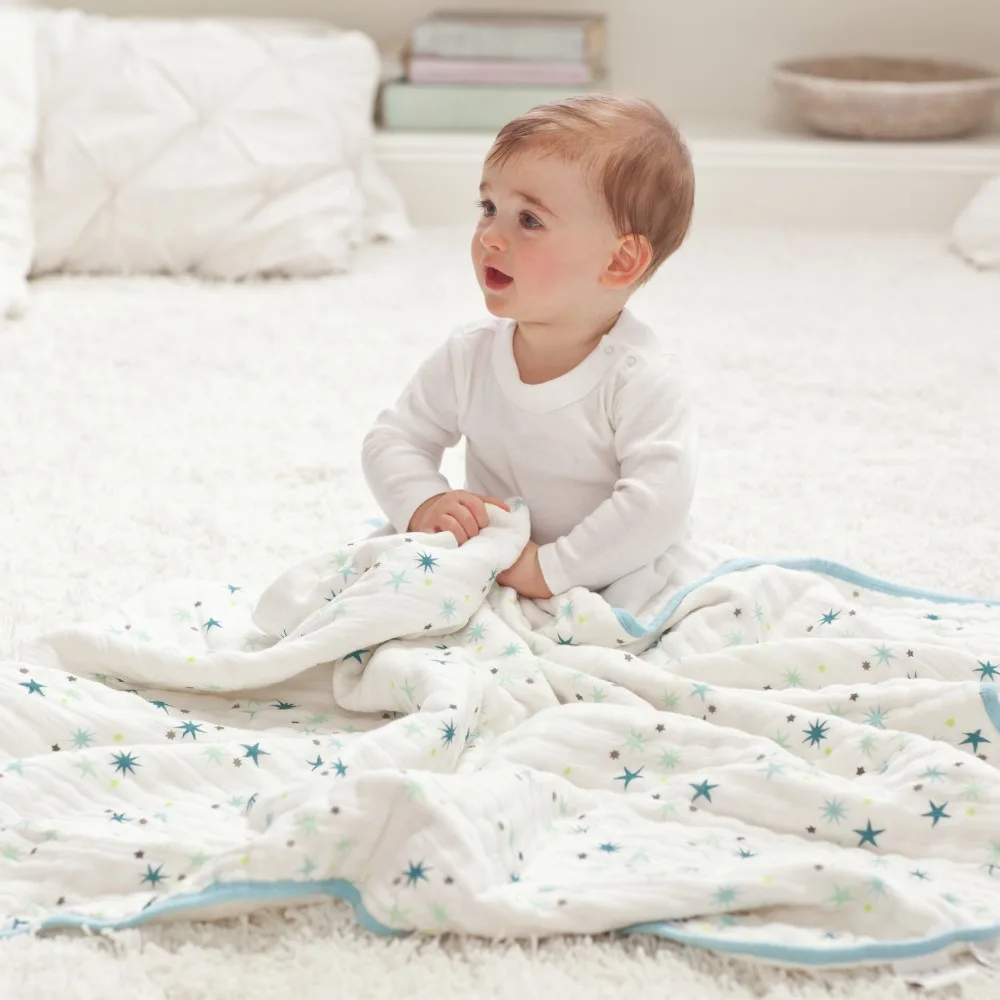 babies 2 layers 120X120cm thick baby blankets cotton muslin newborn