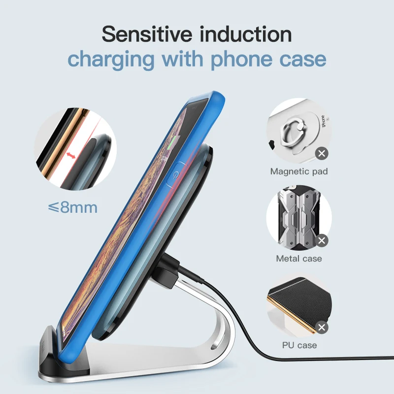 Беспроводное зарядное устройство KUULAA Qi 15 Вт для iPhone X XS 8 XR Samsung S9 Xiaomi быстрая