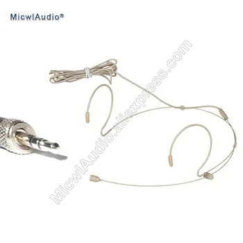 

Headset Microphone 3.5mm Stereo Lock Screw Headworn Condenser Microphone Beige MicwlAudio 40-013
