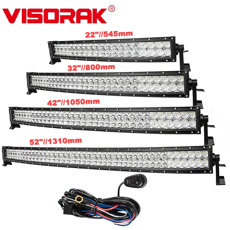 Skup VISORAK 5D zakrzywione 12 V 24 V LED światło Bar dla OffRoad samochód Off Road 4WD 4x4 SUV ATV ciężarówka LED jazdy LED robocza listwa oświetleniowa