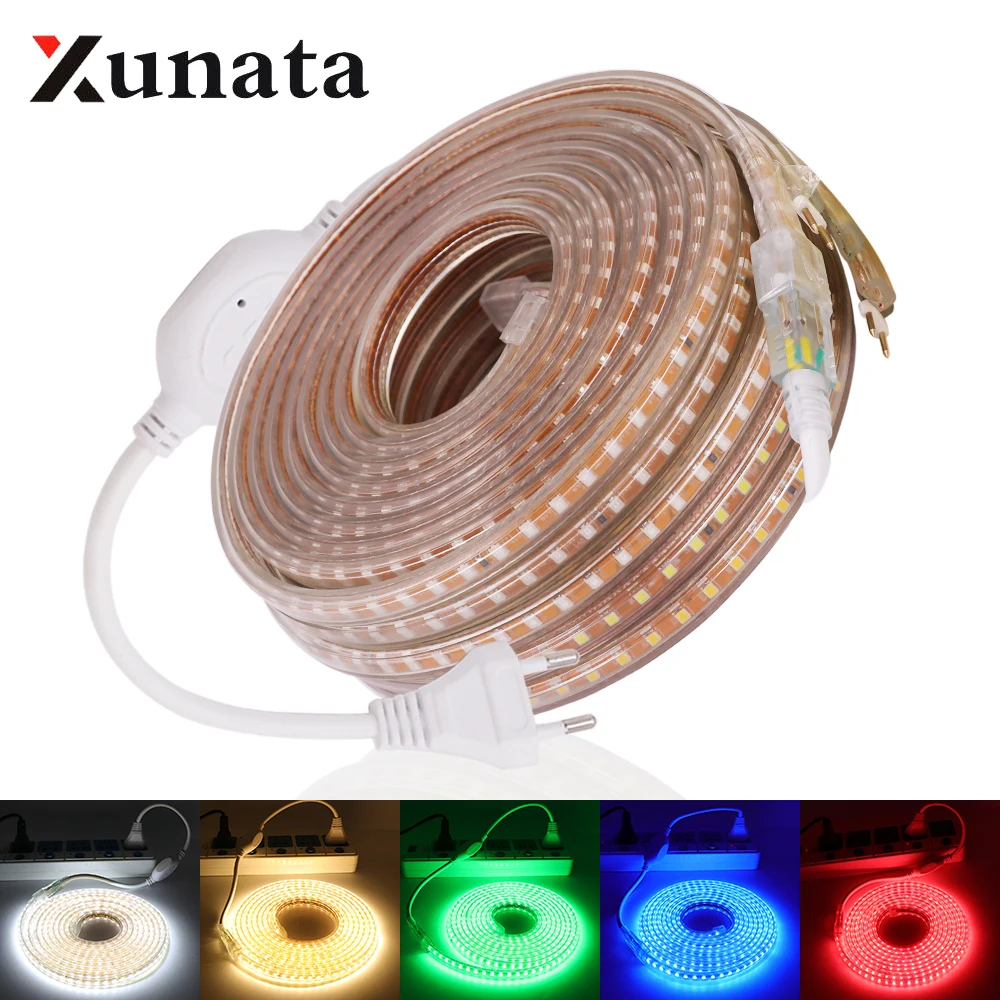 Гибкая светодиодная лента 220 В 2835 SMD 120 светодиодов/м светильник IP67