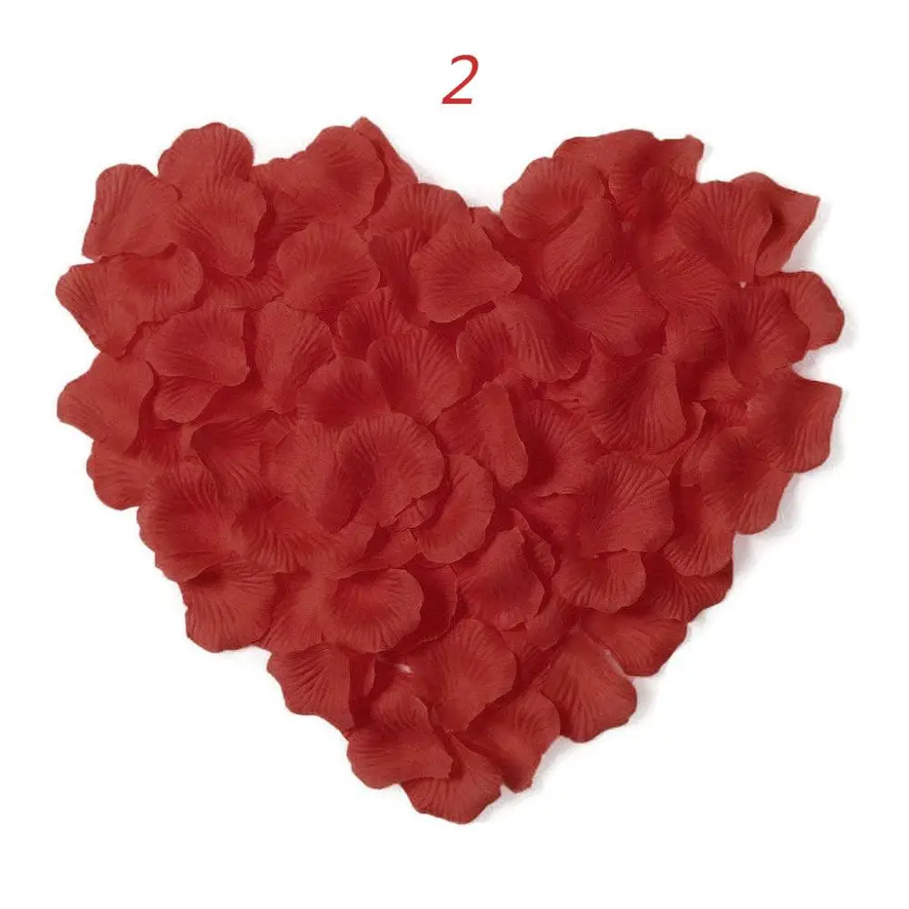 1000Pcs Dark Red 1000 шт лепестки роз для свадьбы аксессуары Petalos De Rosa свадебное украшение искусственное ткань лепестки роз к свадьбе - Цвет: 1000Pcs Dark Red