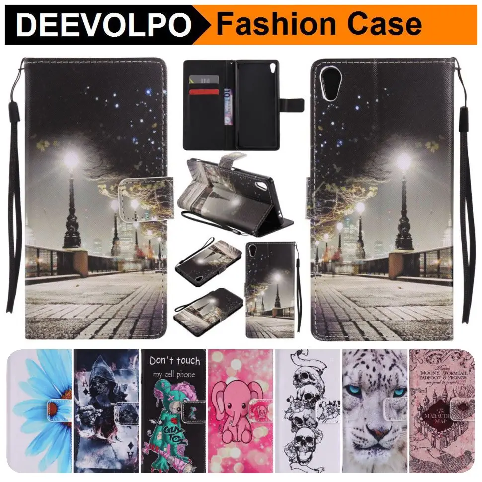 

DEEVOLPO Leather Pattern Covers For Sony Xperia Z5 XZ XA Ultra C6 X PerFormance Stand Retro Phone Bags For Google Pixel XL DP06G