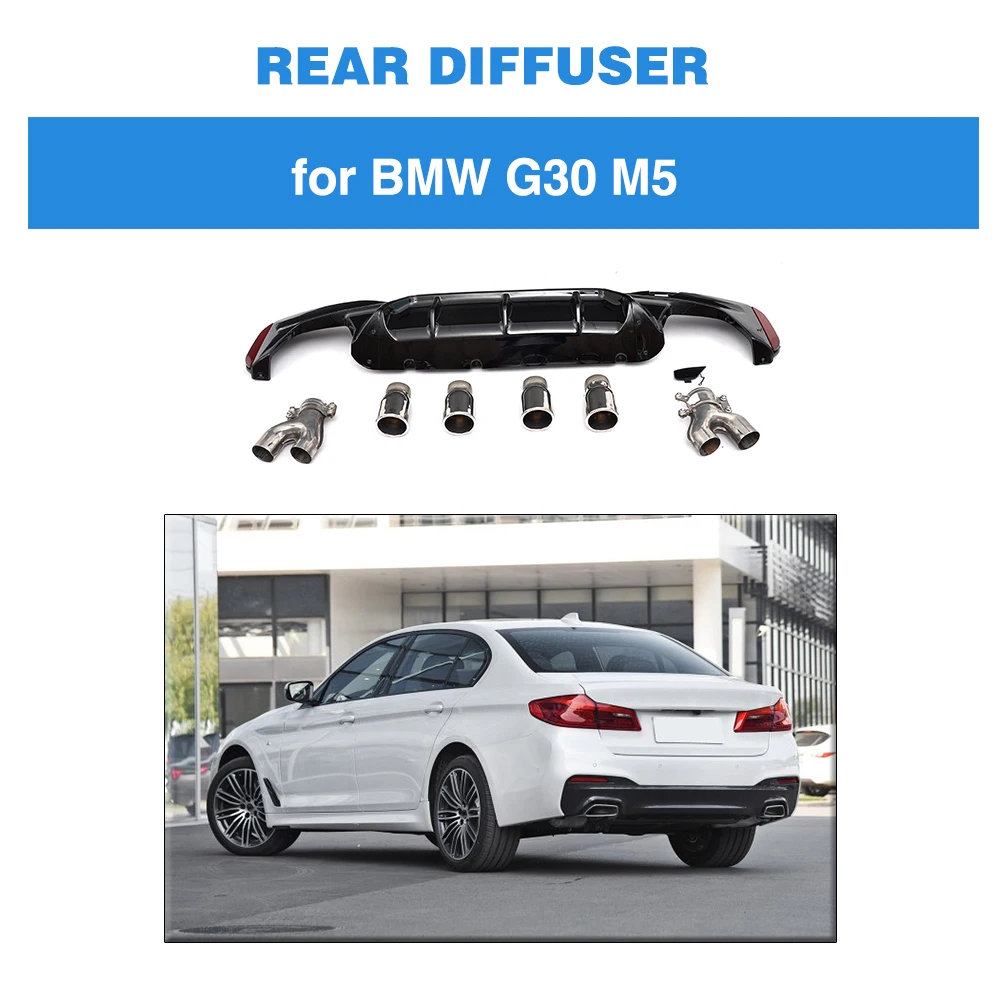M5 диффузор для BMW G30 G38 M Sport 540i Sedan 4 дверный 2018 2019 с выходными наконечниками