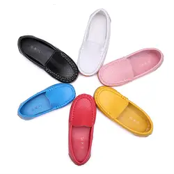 JUFOYU/мокасины для мальчиков, лоферы для девочек-подростков, туфли на плоской подошве, кожаные туфли-лодочки ярких цветов для детей
