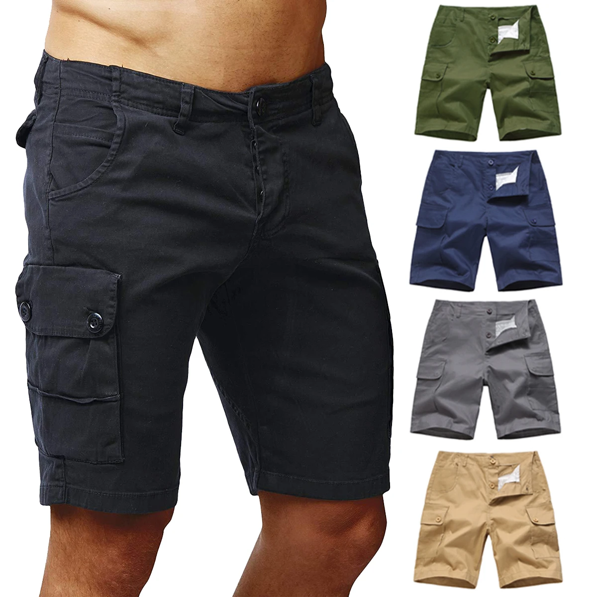 Модные мужские повседневные спортивные шорты с несколькими карманами свободные шорты пляжные шорты