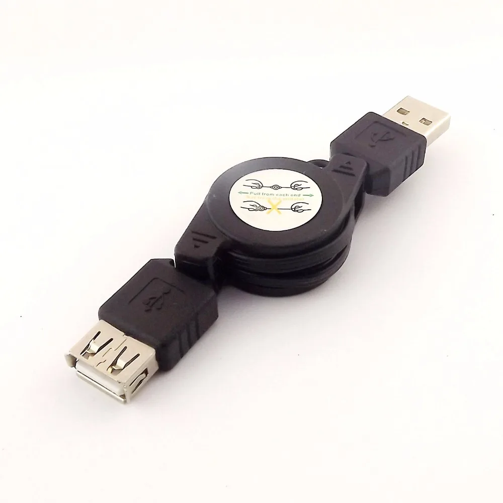 1 قطعة USB 2.0 وذكر إلى أنثى تمديد قابل للسحب كابل مزامنة بيانات شاحن الحبل 75 سنتيمتر