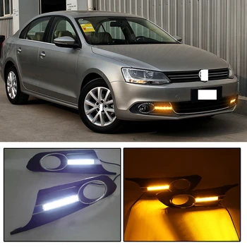 

CAPQX 2PCS For Volkswagen Sagitar 2011-2012 Auto LED Daytime Light Running Light DRL Front Fog Lamp Day Light