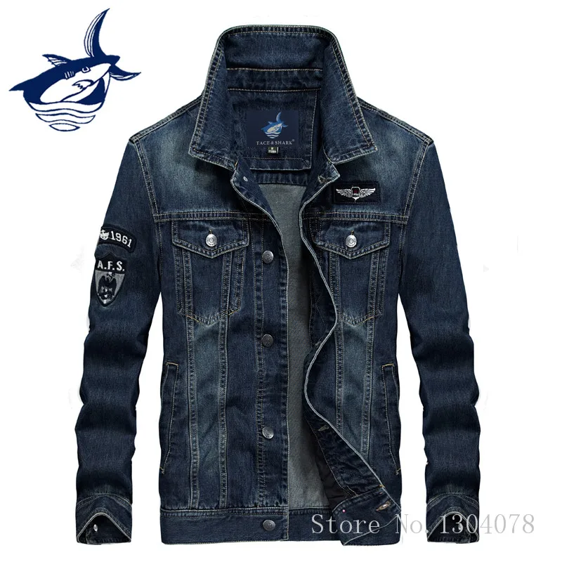 New Stylish Brand Tace Shark Men's Denim Jacket Casual Retro Streetwear Jeans Jacket Coat Shark Clothing Denim Jaqueta Masculina New Stylish Brand Tace Shark Men's Denim Jacket Casual Retro Streetwear Jeans Jacket Coat Shark Clothing Denim Jaqueta Masculina