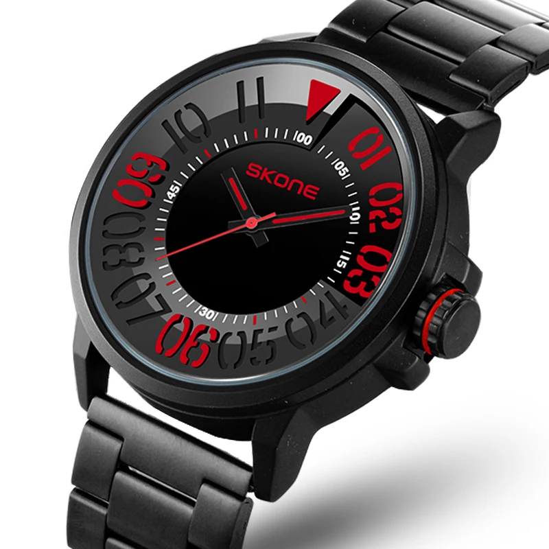 

Black Men Watch Top Brand Luxury Quartz Wristwatch Big Dial Stainless Steel Watches Male Fashion Sport clock Relogio Masculino