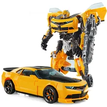 2018 deformação bumble bee transformar modelo de carro para robô brinquedos meninos educação brinquedos diy presente