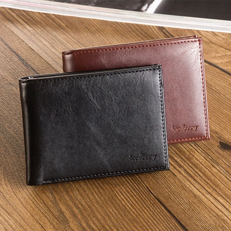 Short Men Wallets Zipper Coin Pocket Slim Billetera Hombre Thin Short Purse Korean New Arrival Letter Leatner Portafoglio Uomo