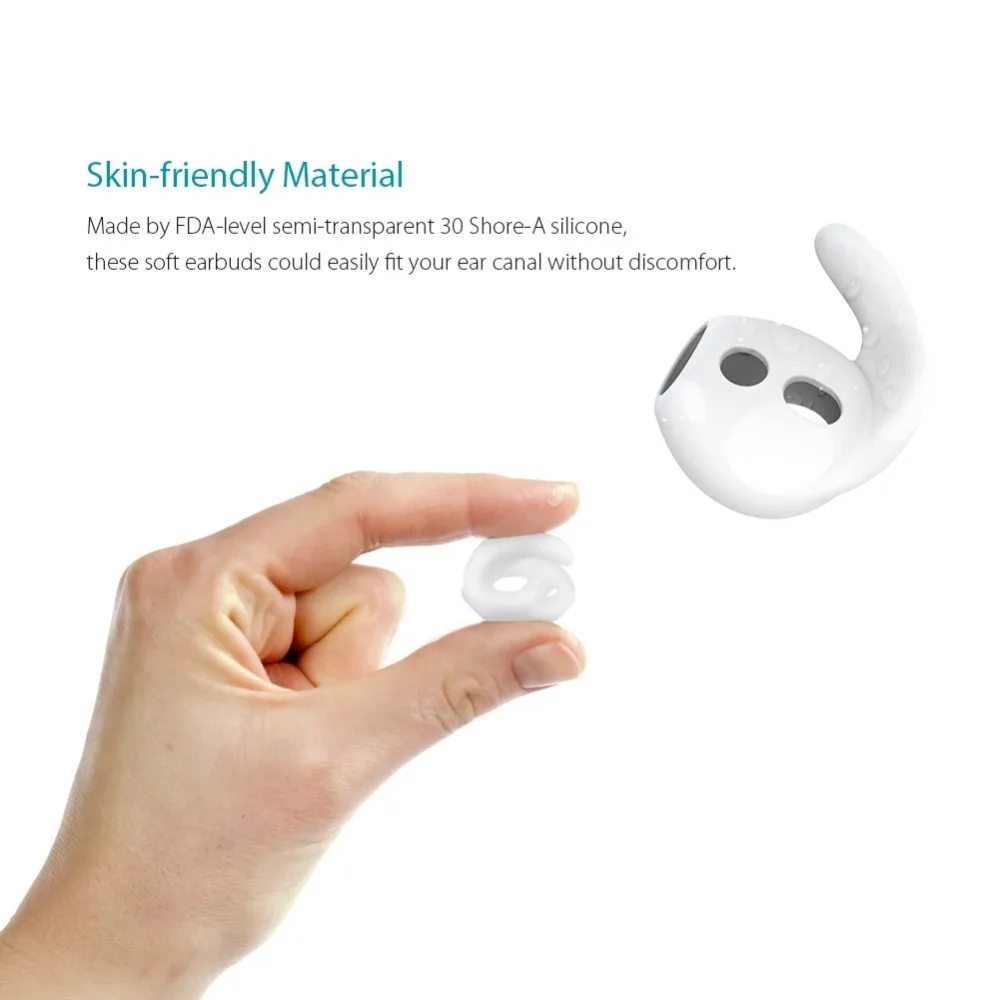 Earphone Case for AirPods Replacement Soft Silicone Antislip Ear Hook Earbuds Tips for Apple EarPods and AirPods 3 Pairs S/M/L