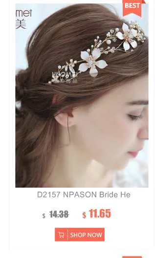 NPASON дизайн головной убор невесты ручной работы белый фарфор цветок Новые Свадебные украшения три комплекта 2 xCombs pin S8144