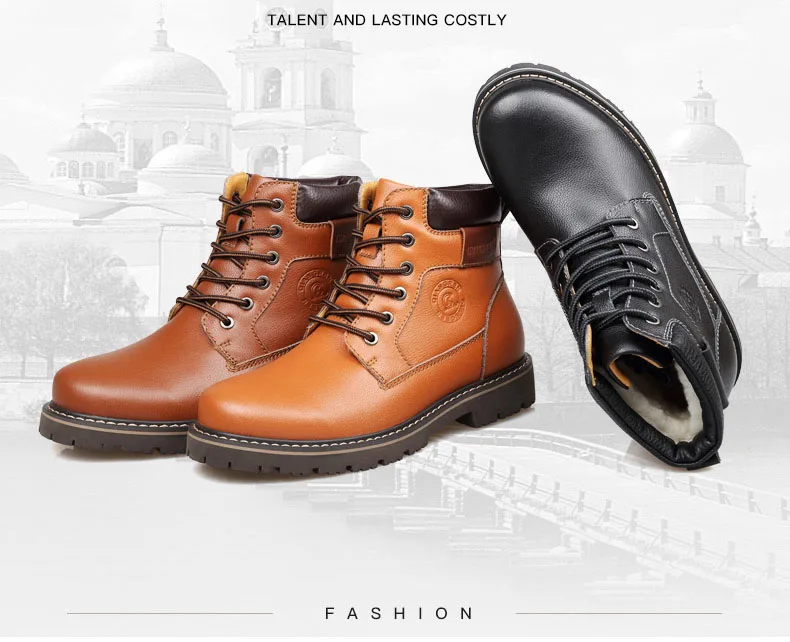 QIANGREN/высококачественные военные мужские зимние ботинки из натуральной кожи; зимние ботинки для улицы; Botas Pantoufle