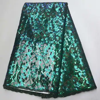 

Best Selling African Lace Fabric Nigerian French Fabric 2019 High Quality African French Tulle Lace Fabric with sequins JXT04
