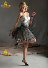 Kurze Abendkleider Schwarz 2016 Schatzansatz Über Knie Ziemlich Kleid für Prom Perlen Vestidos de festa Abendkleid In Lager