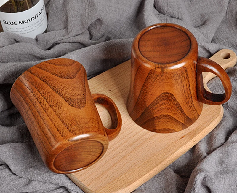 300ml Coffee Mug Natural Wood Coffee Tea Cup Large Wooden Cups Office Travel Beer Mug Gifts  (3)