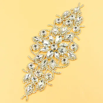 

20Pcs Crystal Rhinestone Applique Sewing Wedding Bridal Belt Sash for Evening Dress
