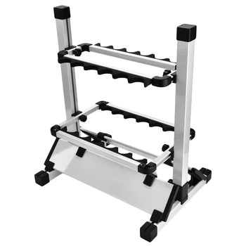 

12 Slots Fishing Rod Rack Holder Aluminum Alloy Fishing Rod Pole Bracket Display Stand