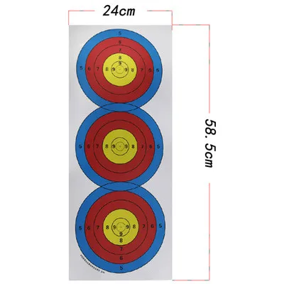 

High-quality 5pcs Triple Target Paper Archery Bow Arrow Shooting Darts Competition Accessorie