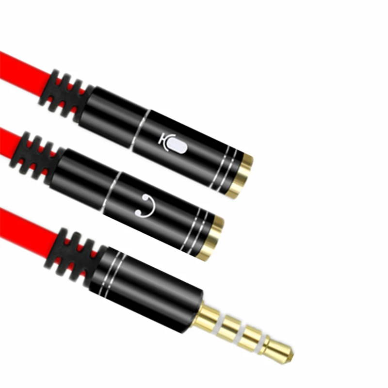 Rankman 3.5 Jack Male to 2 Female with Mic 3.5mm Audio Extension AUX Cable Y Splitter Line for Speaker Phone Car Earphone MP3