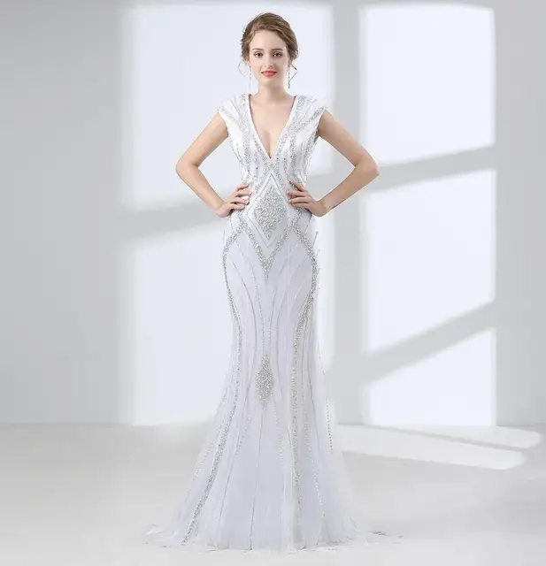 white dinner gown