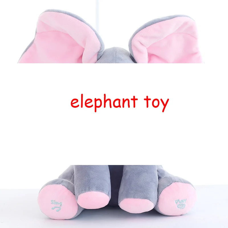 

30cm Small Soft Toy Peek A Boo Elephant Teddy Bear Plush Stuffed Animal Doll Music Education Anti-Stress Baby's Birthday Gifts