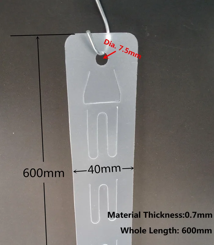 L 600 мм Пластик Clear pp розничной висит мерчендайзинга продукции клип полосы 12 шт. продукты Дисплей в супермаркет Store 3000 шт