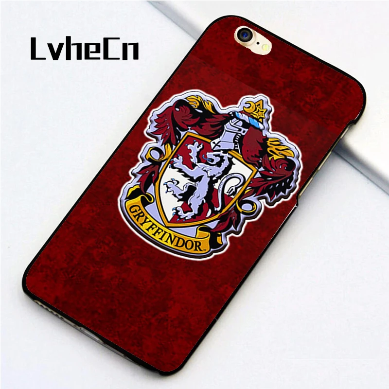 

LvheCn 5 5S SE phone cover cases for iphone 6 6S 7 8 Plus X back skin shell Harry Potter Emblems Crests Design