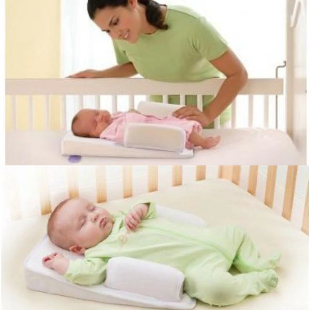 Baby Side Sleep Wedge Pillow Prevent Flat Head Syndrome & Anti Roll for Newborn 