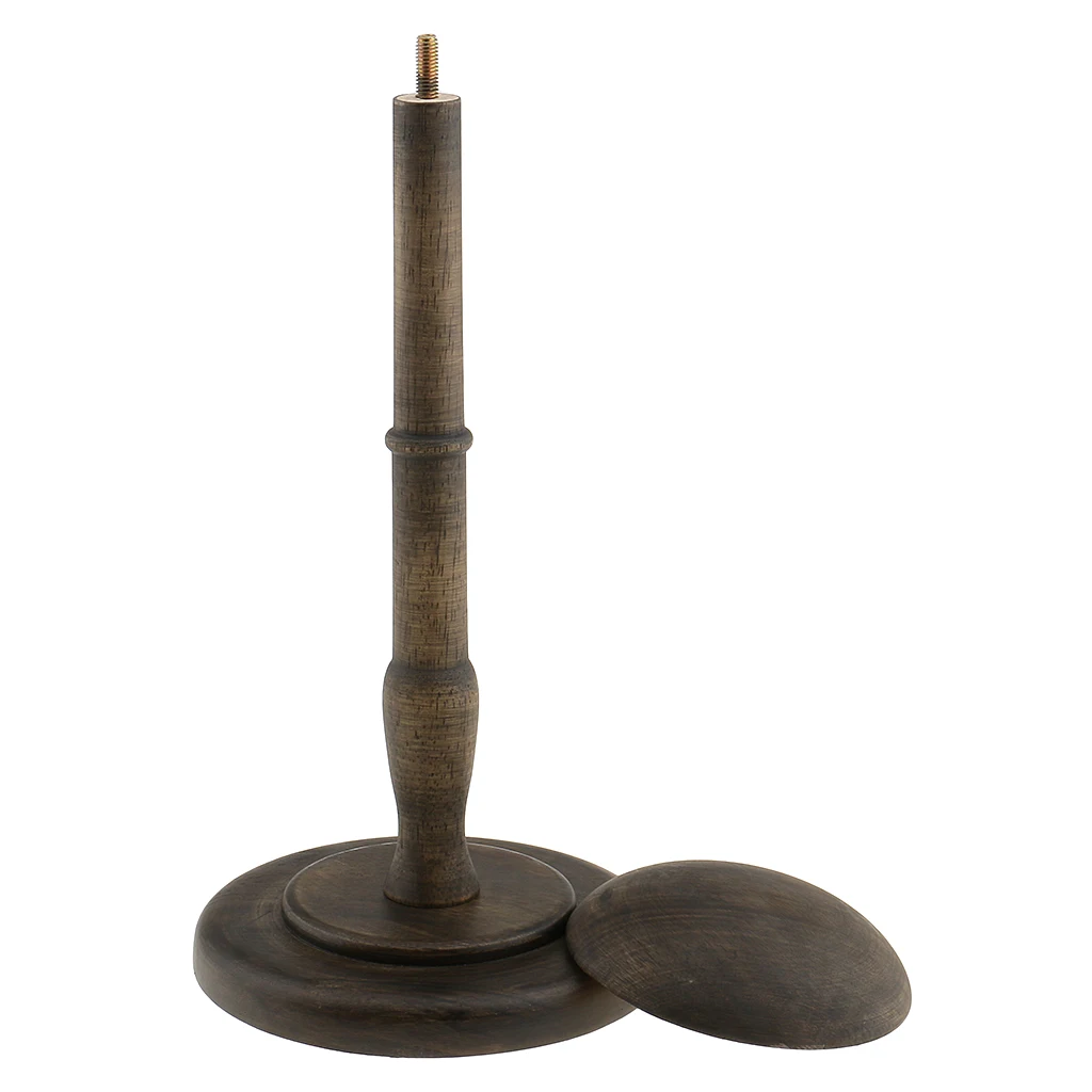 13inch Height Vintage Style Wood Wooden Freestanding Hat Rack / Cap / Wig / Helmet Holder Display Stand with Round Base	